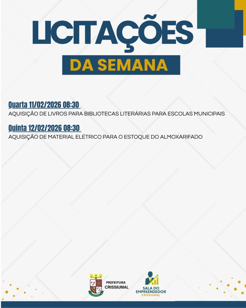 Licitações da Semana – Prefeitura de Crissiumal