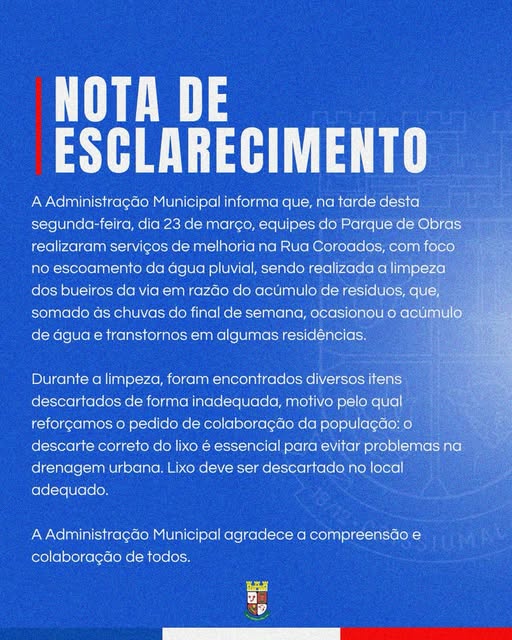 ⚠️ NOTA DE ESCLARECIMENTO da Prefeitura de Crissiumal