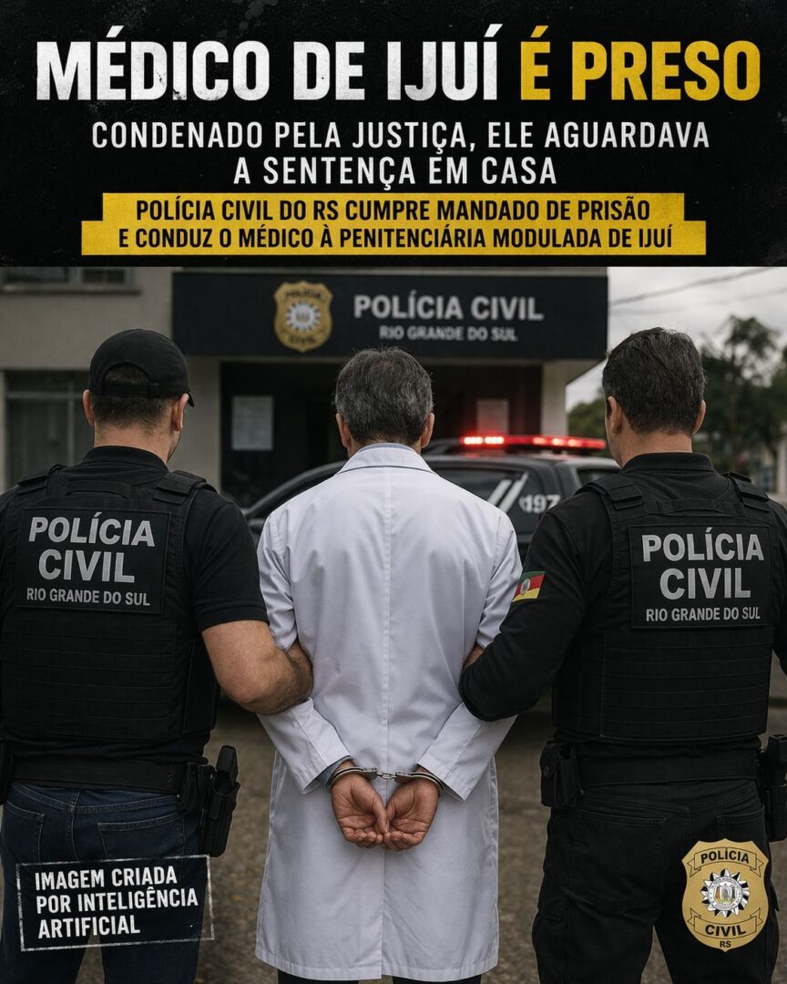 Médico condenado a quase 27 anos por crimes sexuais contra pacientes é preso em Ijuí
