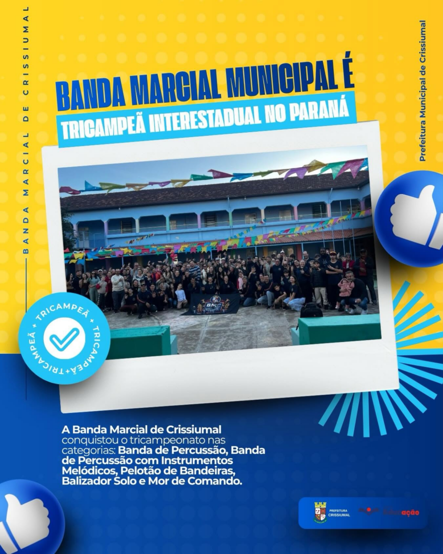 Banda Marcial Municipal é tricampeã interestadual no paraná