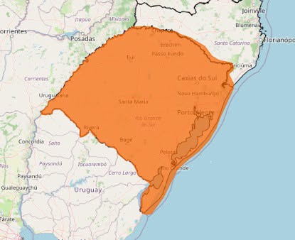 INMET emite alerta de perigo para vendaval no Rio Grande do Sul neste sábado