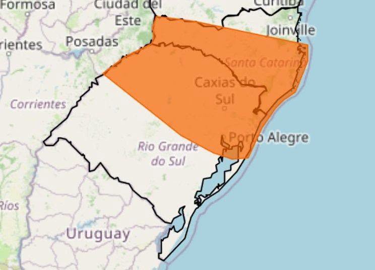 INMET emite alerta de tempestade para o Noroeste Gaúcho nesta quinta-feira (13)