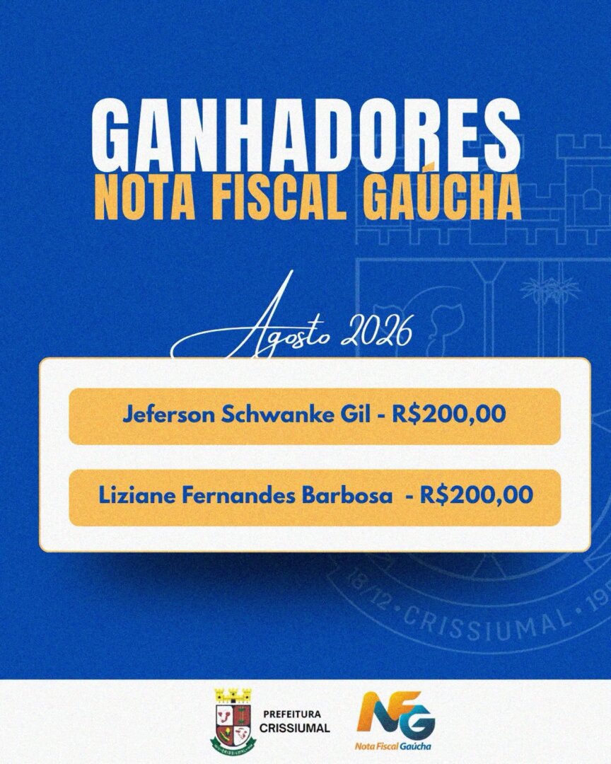  Sorteio da Nota Fiscal Gaúcha – Agosto