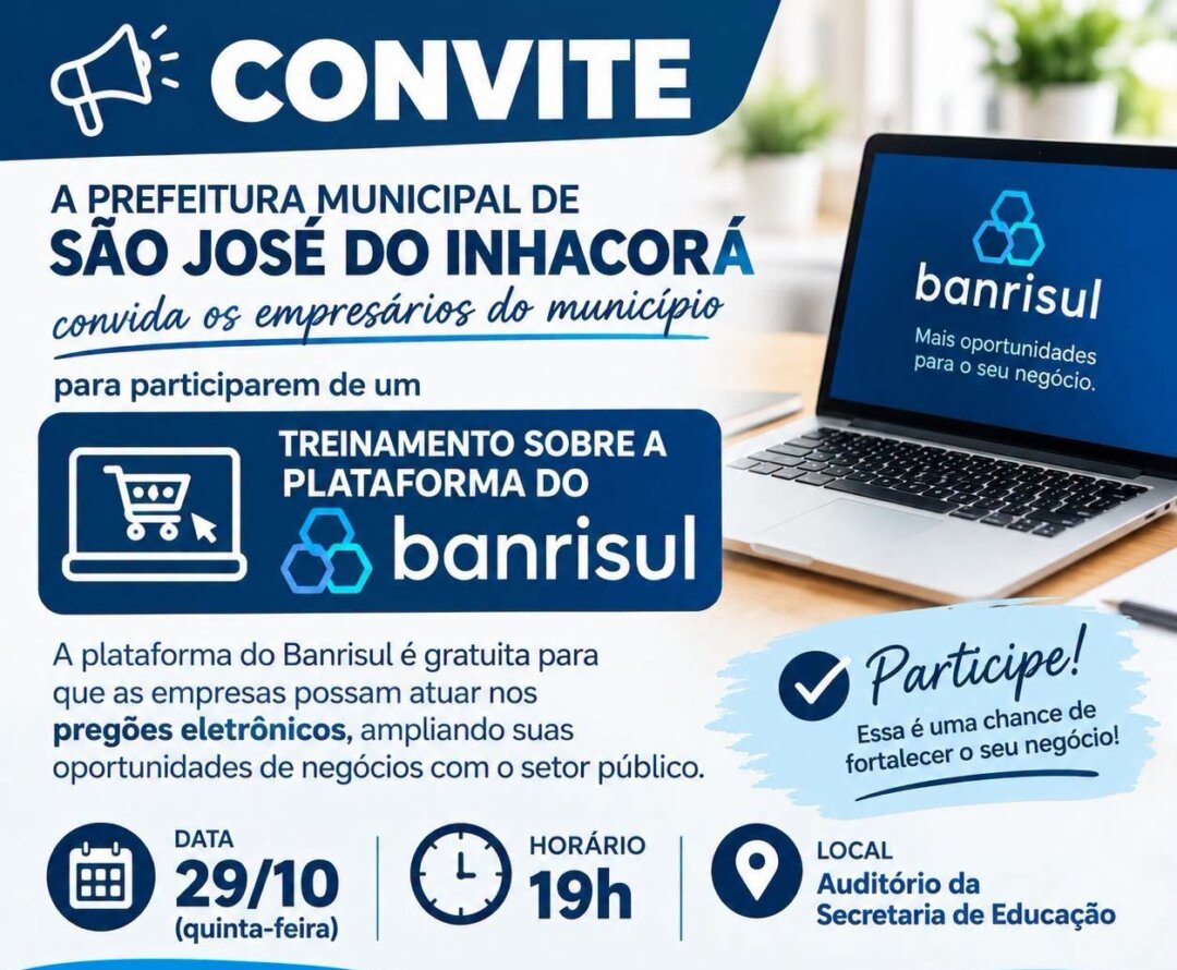 São José do Inhacorá promove treinamento sobre plataforma de Compras Eletrônicas do Banrisul